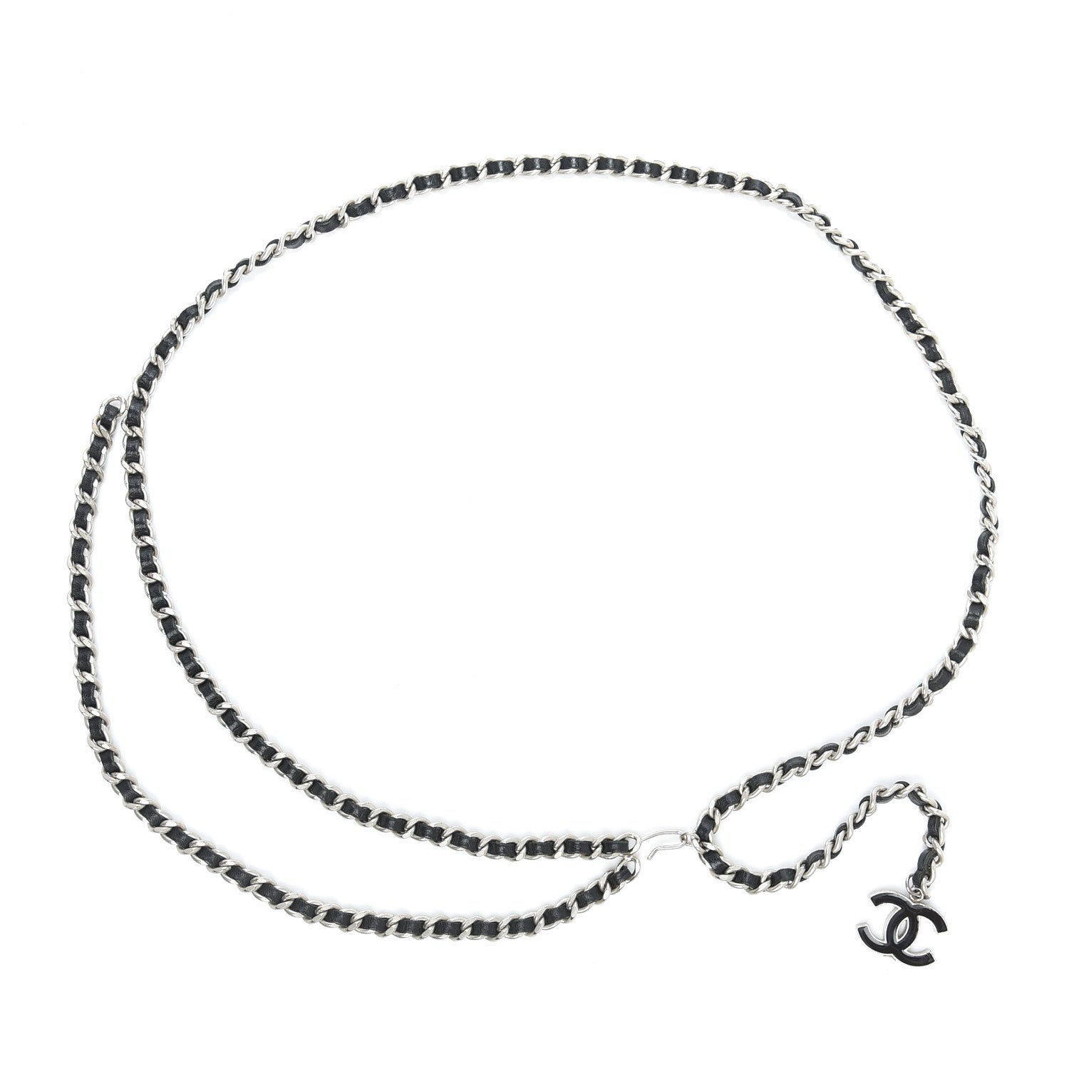 Chanel Lambskin Enamel CC Chain Belt Black Silver 1 of 3