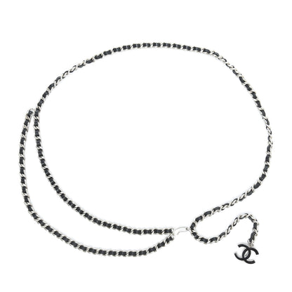 Chanel Lambskin Enamel CC Chain Belt Black Silver 1 of 3