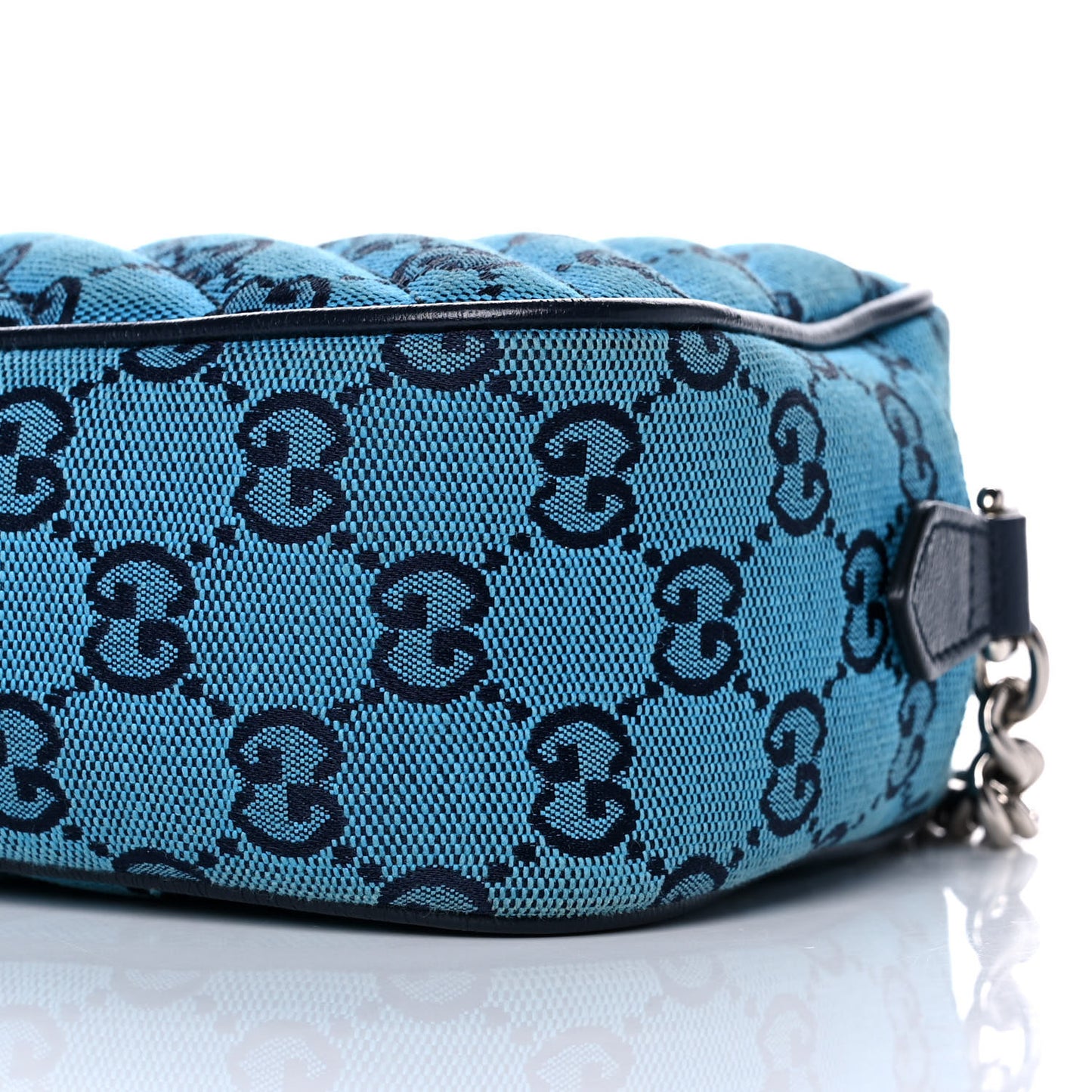Monogram Multicolor Matelasse Diagonal Small GG Marmont Chain Shoulder Bag Light Blue
