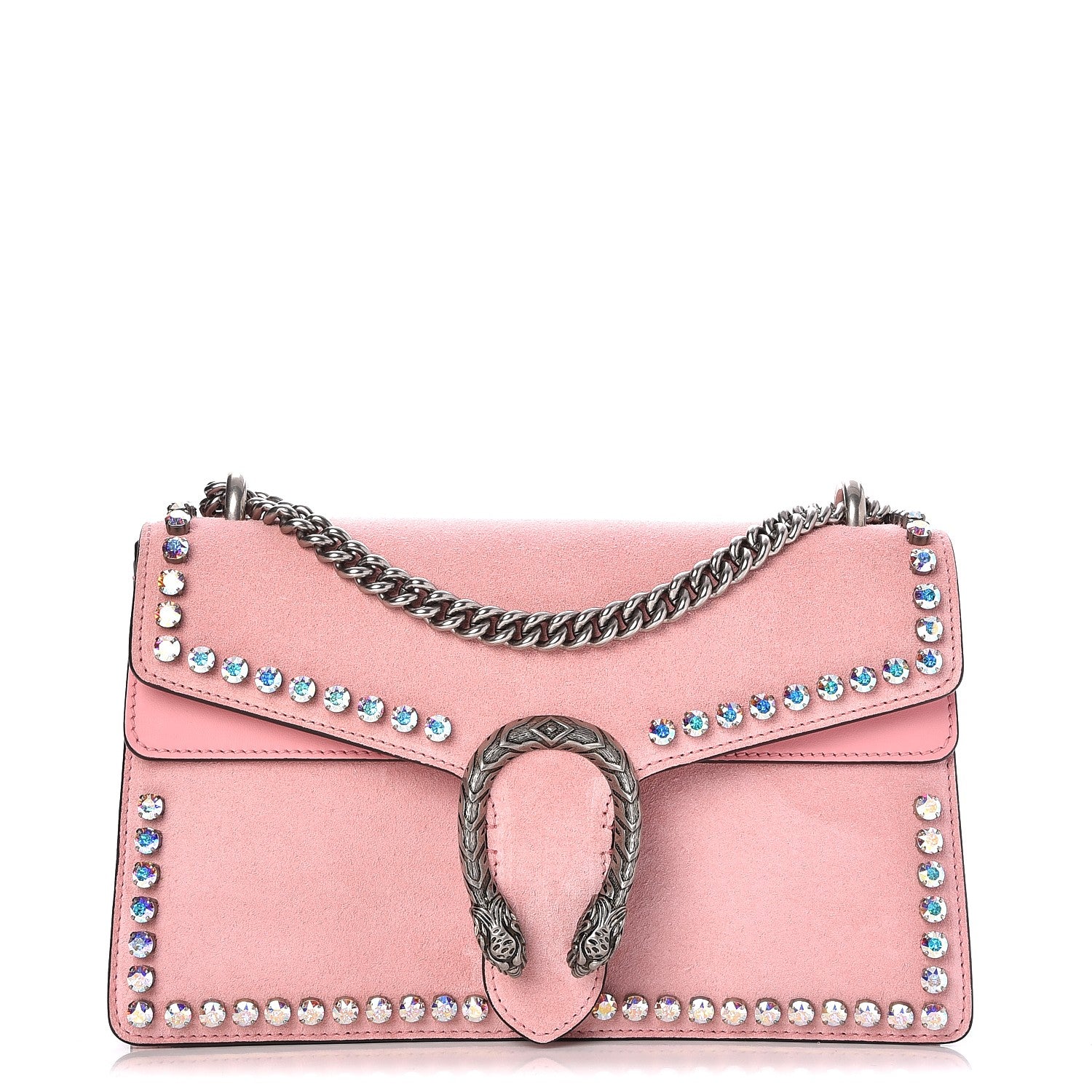 Gucci Suede Crystal Small Dionysus Shoulder Bag Peonia 1 of 8