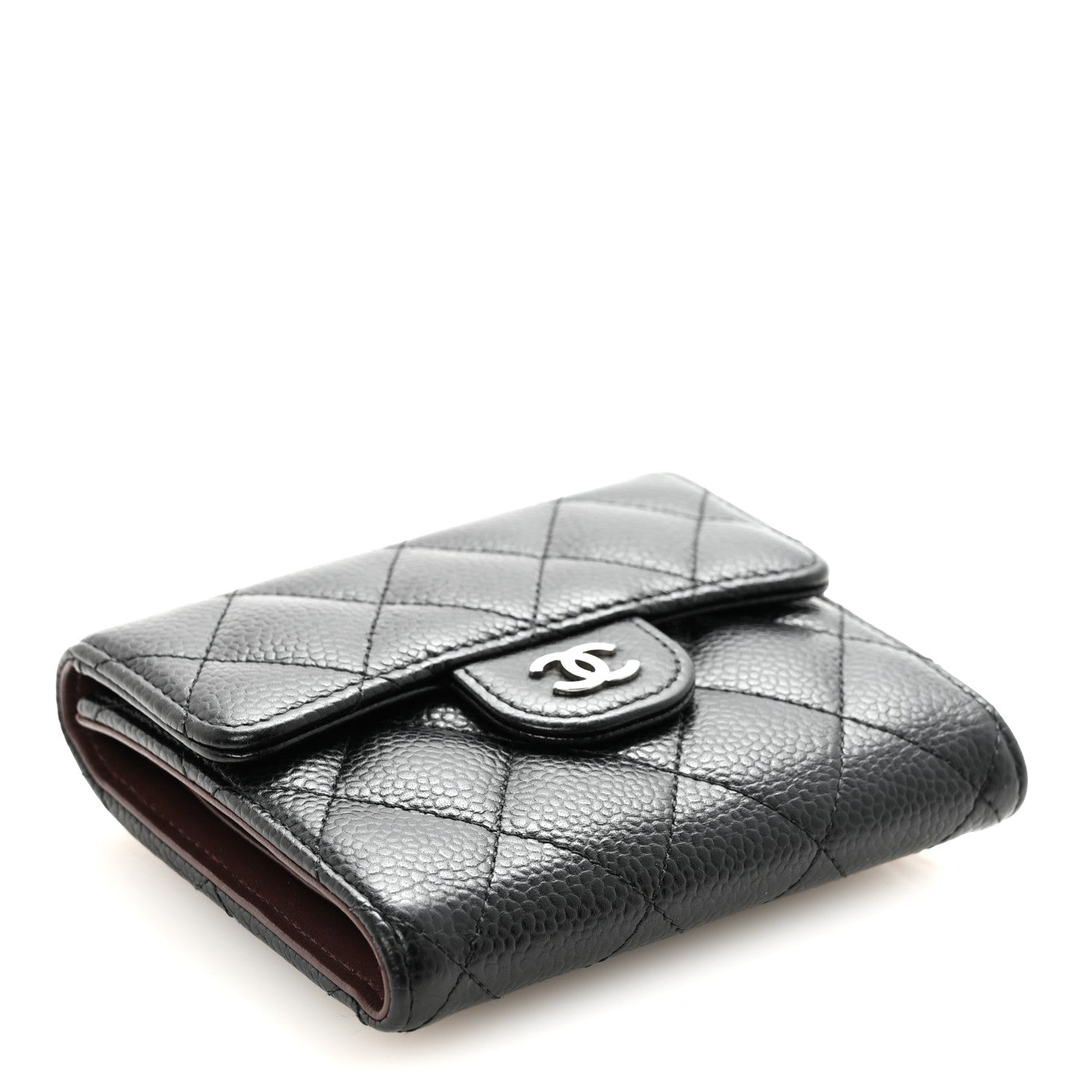 Chanel Caviar Quilted Compact Flap Wallet Black 4 of 9