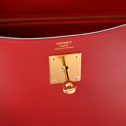 Hermes Evercolor Kelly Retourne 28 Rouge Casaque 7 of 15