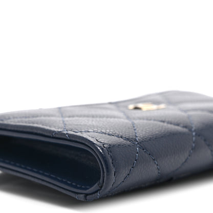 Chanel Caviar Quilted CC Zip Around Card Holder Navy 8 of 10