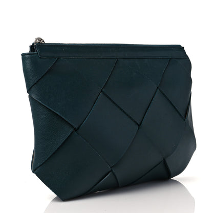 Bottega Veneta Nappa Maxi Intreccio Woven Pouch Clutch Raintree 3 of 8