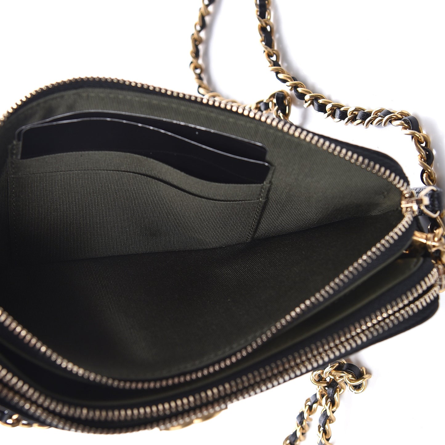 Caviar Quilted Small Boy Clutch With Chain Black