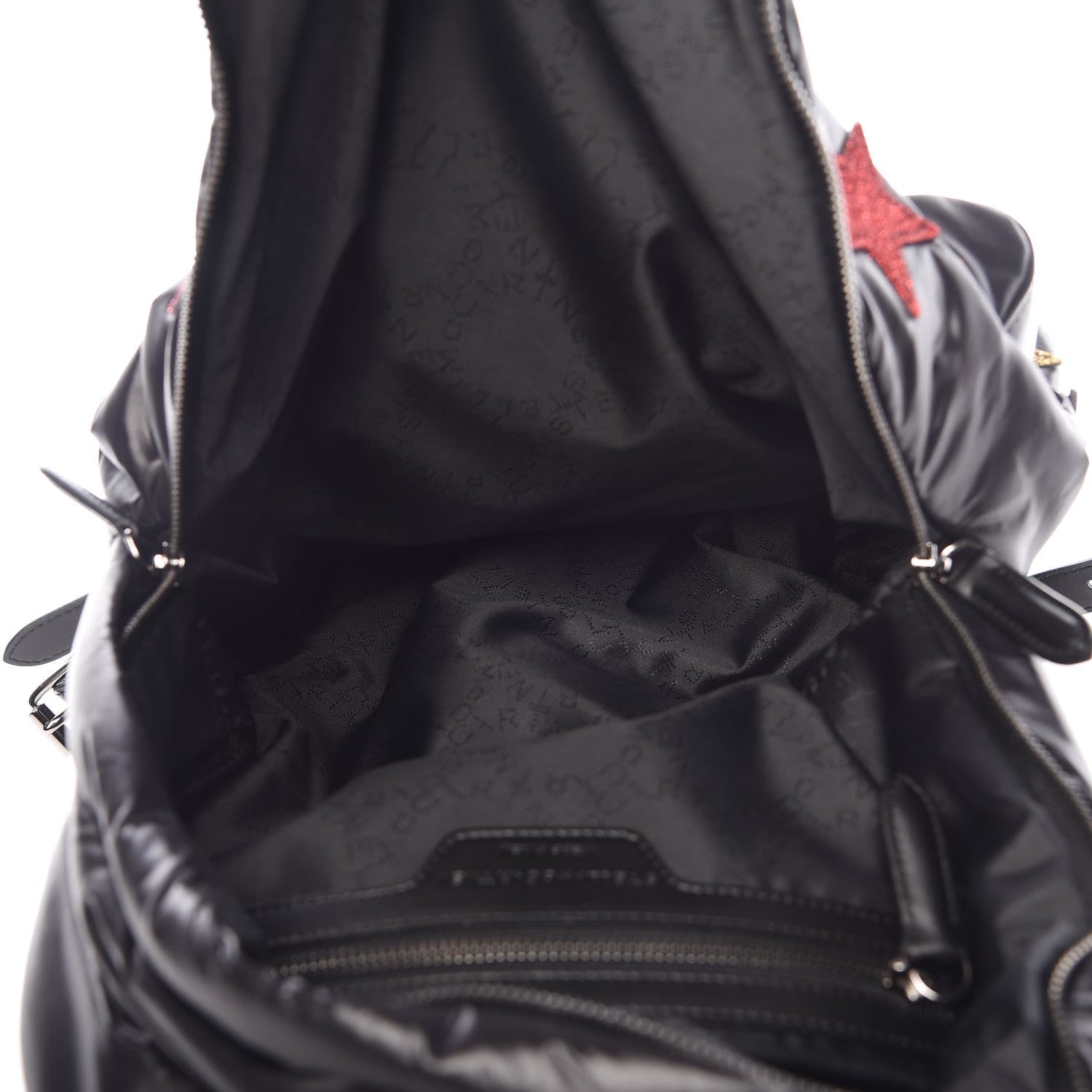 Stella McCartney Polyamide Falabella Go Glitter Stars Backpack Black 5 of 7