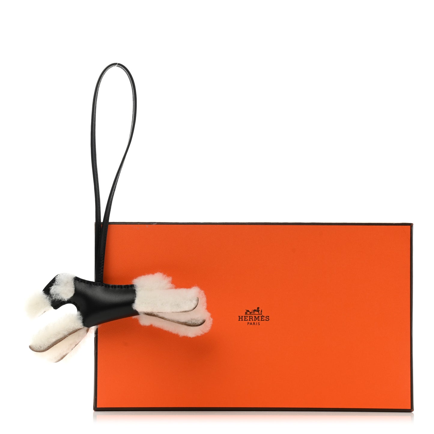 Milo Lambskin Shearling Budy Charm Black