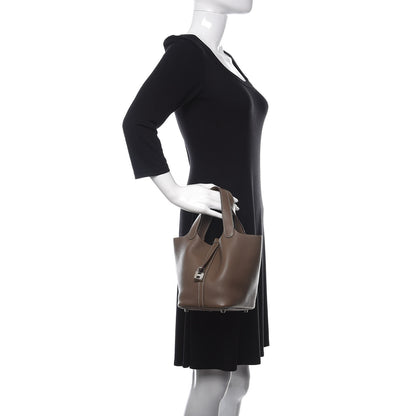 Hermes Taurillon Clemence Picotin Lock 18 PM Etoupe 3 of 12