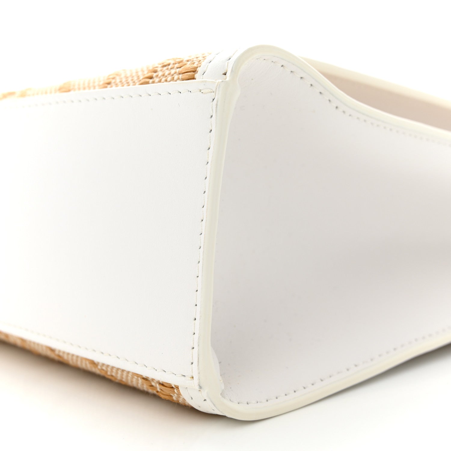 Burberry Monogram Canvas Smooth Calfskin Medium Pocket Bag White Beige 10 of 12