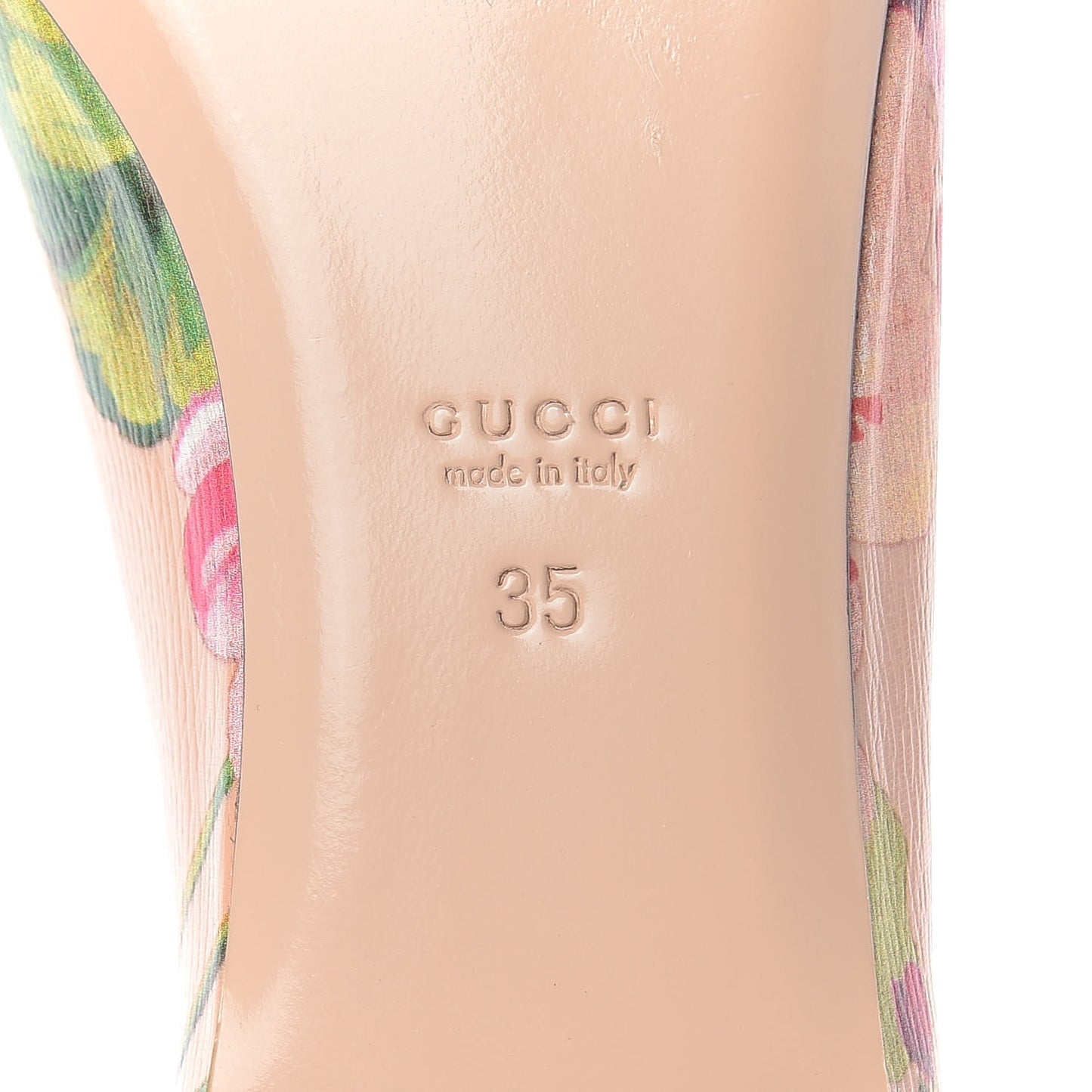 Calfskin Blooms Print Ballet Flats 35 Pink Apricot Multicolor