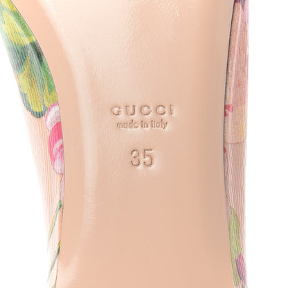 Gucci Calfskin Blooms Print Ballet Flats 35 Pink Apricot Multicolor 9 of 11