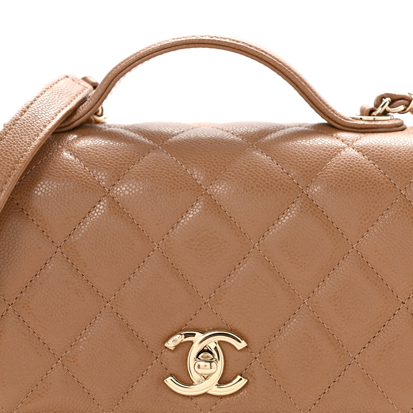 Caviar Quilted Medium Business Affinity Flap Beige