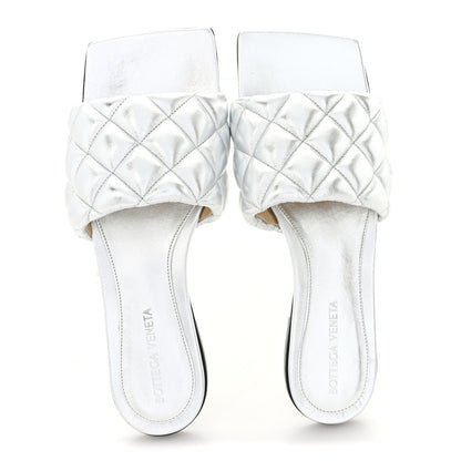 Bottega Veneta Reflection Matelasse Padded Flat Sandals 36 Silver 2 of 9