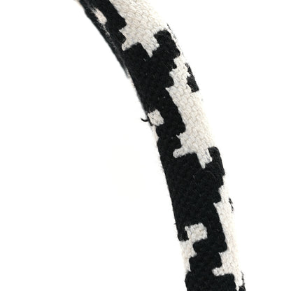 Christian Dior Canvas Macro Houndstooth Embroidered Medium Book Tote Black White 11 of 13
