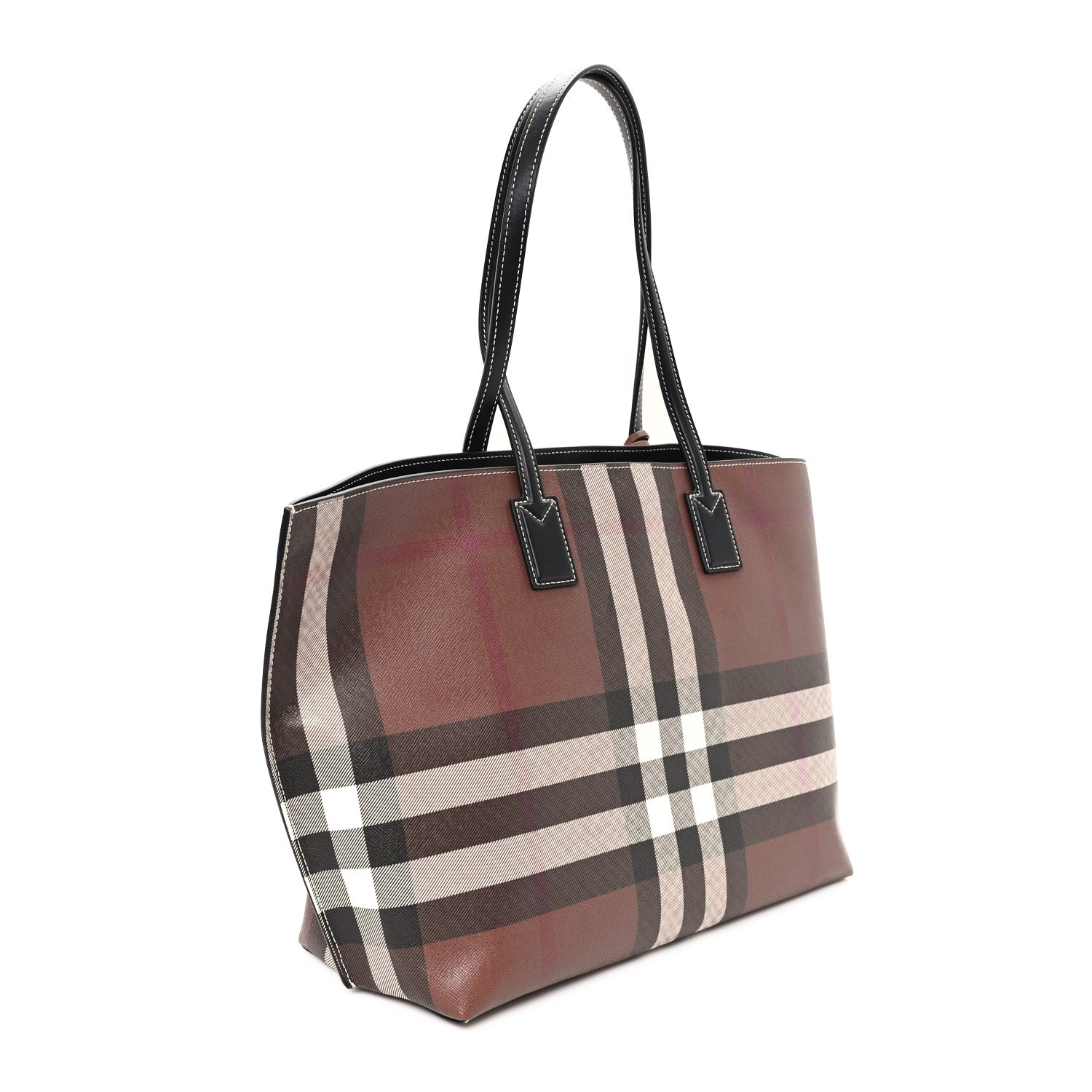 Burberry E-Canvas Check Medium Soft TB Tote Dark Birch Brown 2 of 10