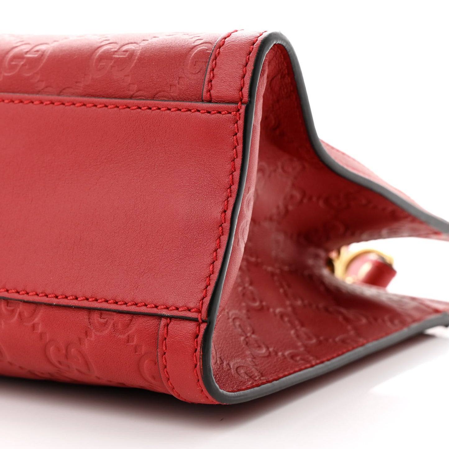 Guccissima Small Padlock Tote Red