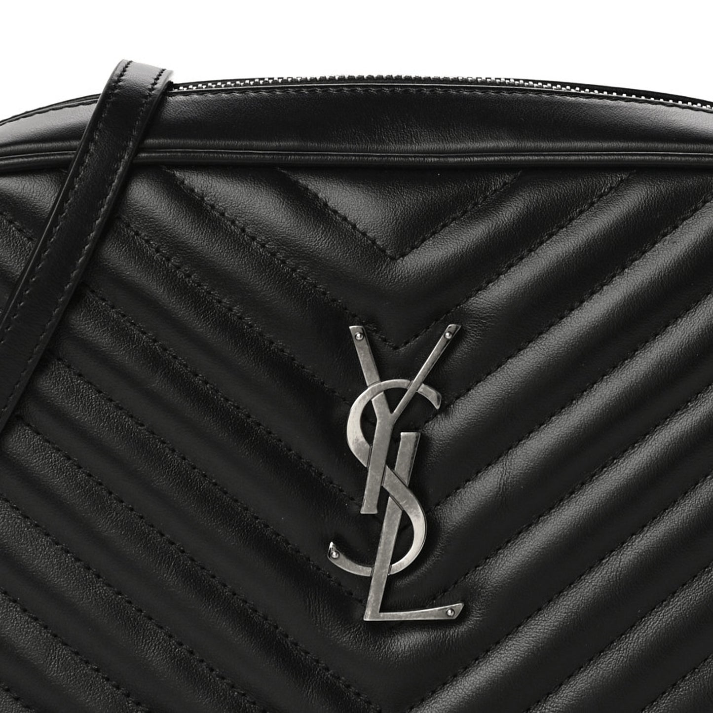 Calfskin Matelasse Monogram Lou Camera Bag Black