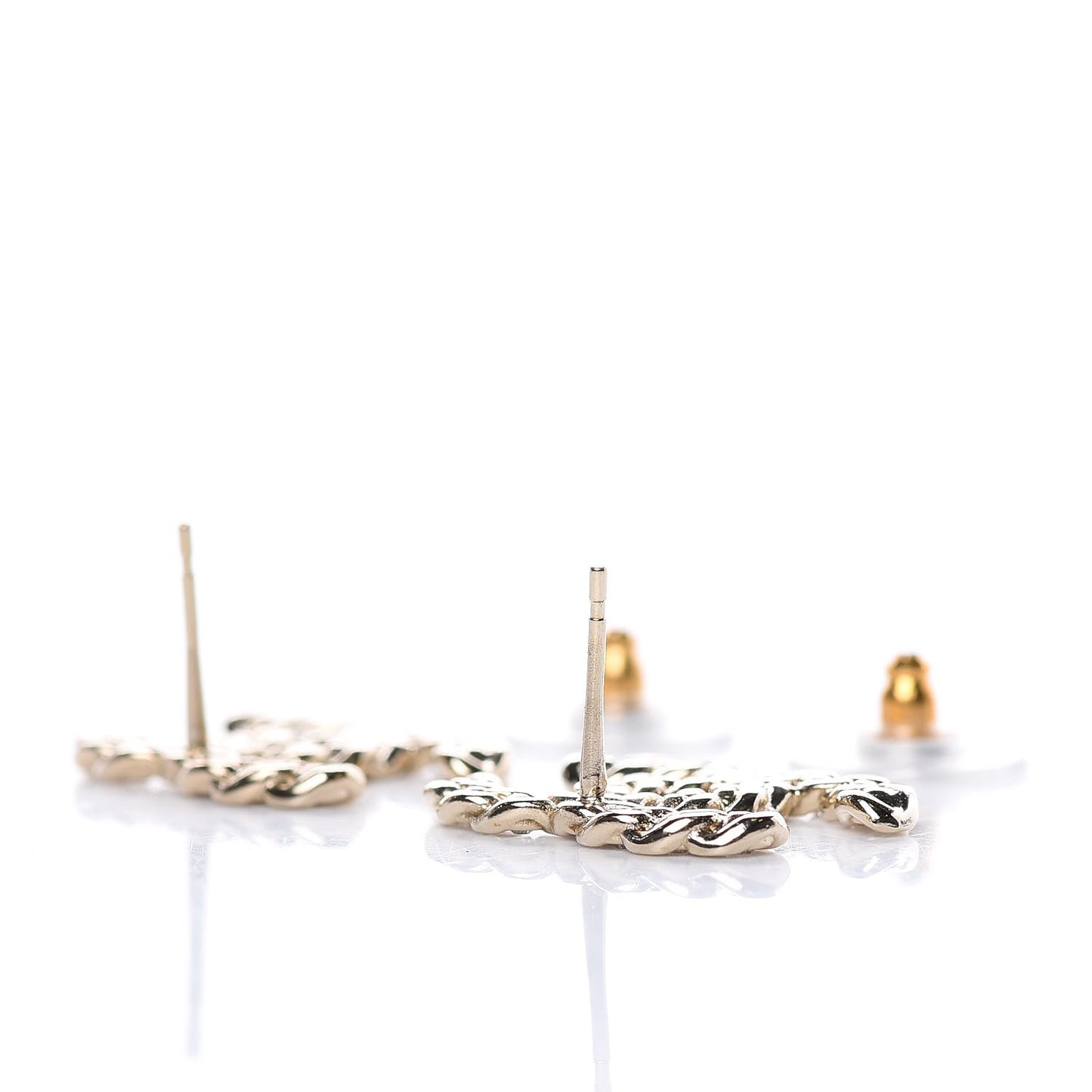Crystal Pearls Coronation CC Earrings Gold