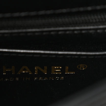 Chanel Lambskin Quilted Mini Top Handle Square Flap Black 6 of 10
