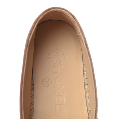 Chanel Velvet Logo Espadrilles 36 Beige Black 7 of 10