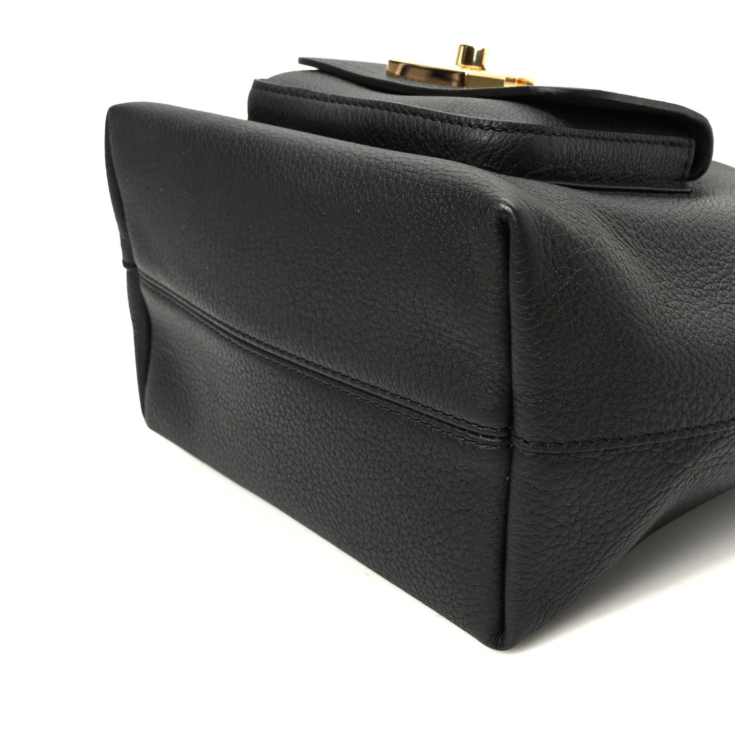 Calfskin Lockme Bucket MM Black