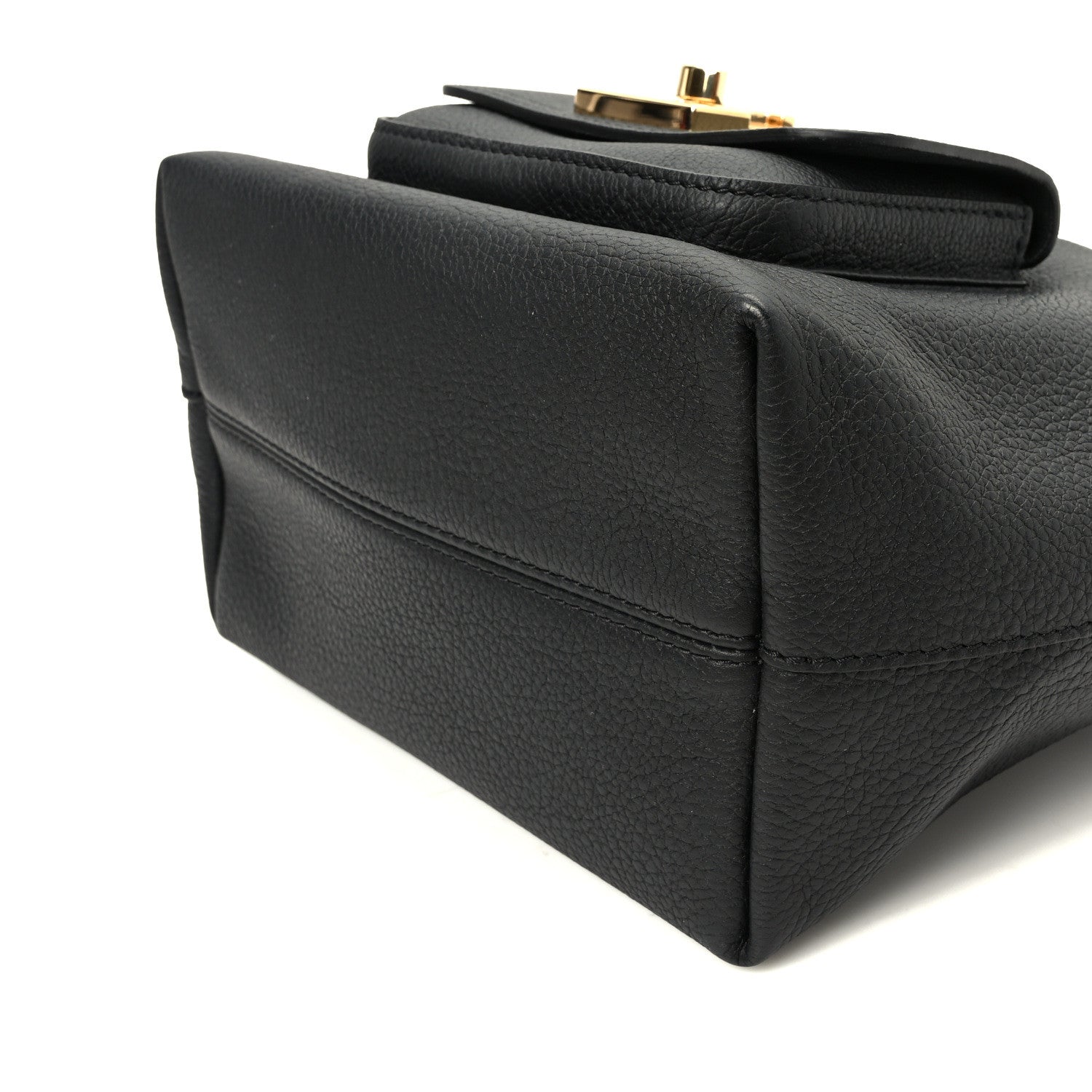 Louis Vuitton Calfskin Lockme Bucket MM Black 9 of 9
