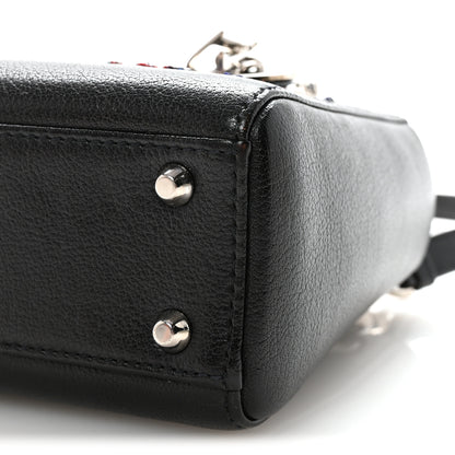 Christian Dior Goatskin Sequin Embroidered Mini Lady Dior Black 9 of 9