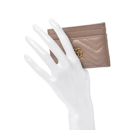 Gucci Calfskin Matelasse GG Marmont Card Holder Porcelain Rose 2 of 6