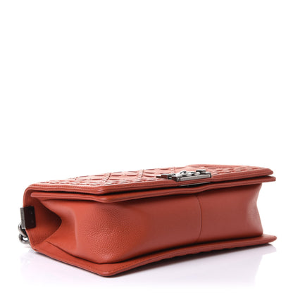Chanel Caviar Stitched Medium Boy Flap Dark Orange 4 of 10