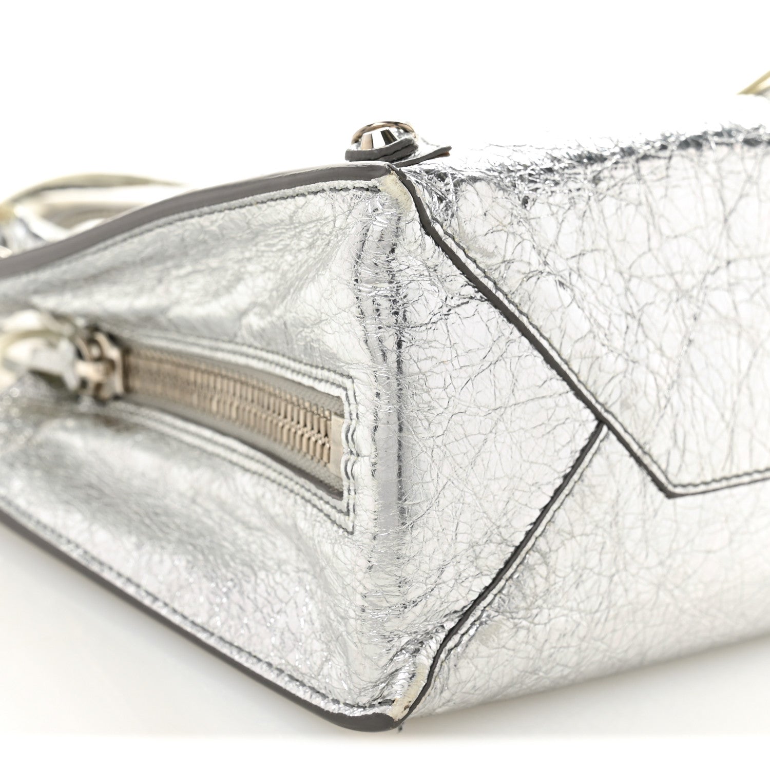 Balenciaga Metallic Calfskin Papier Mini A4 Tote Silver 10 of 12
