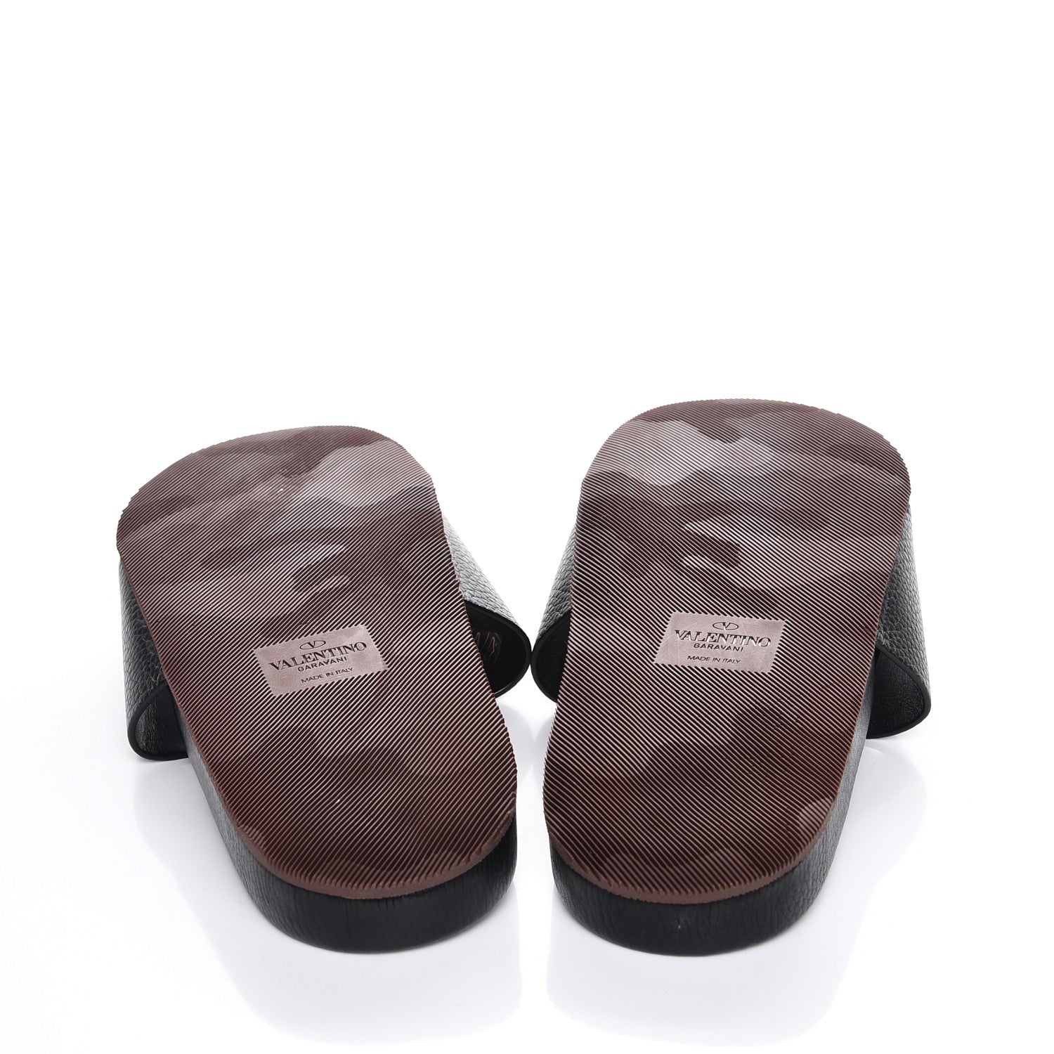 Valentino Garavani Mens Grained Calfskin Wide Strap Pool Slide Sandals 43 Black 5 of 8