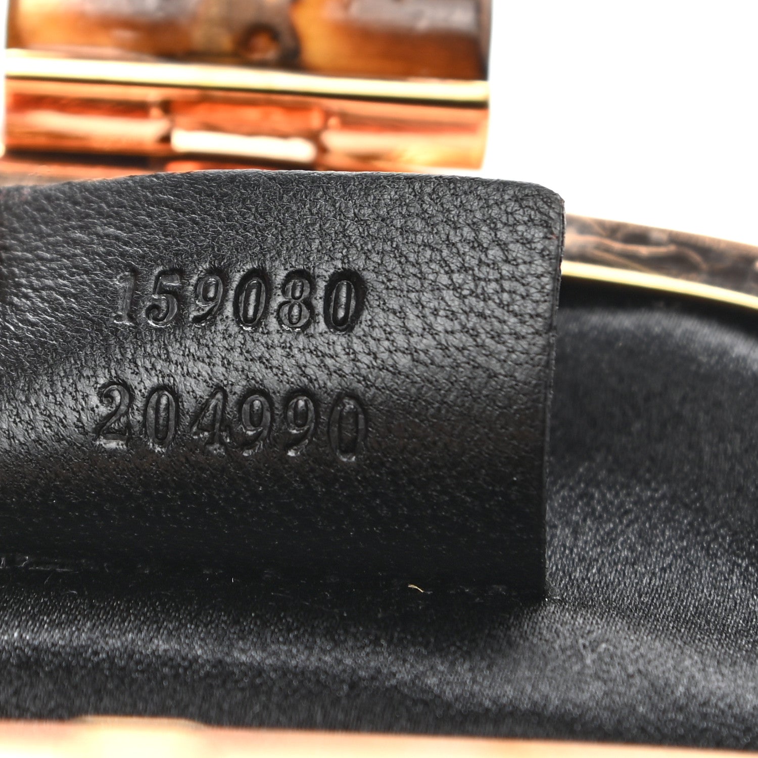 Gucci Satin Bamboo Jeweled Clutch Bag Black 6 of 6