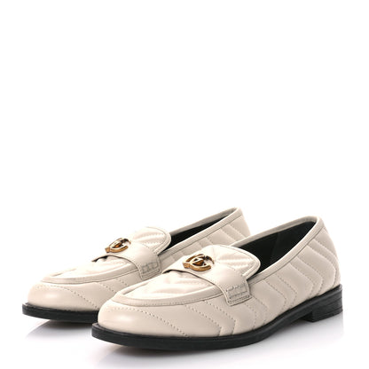 Gucci Nappa Matelasse Double G Marmont Loafers 37 Cream 4 of 8