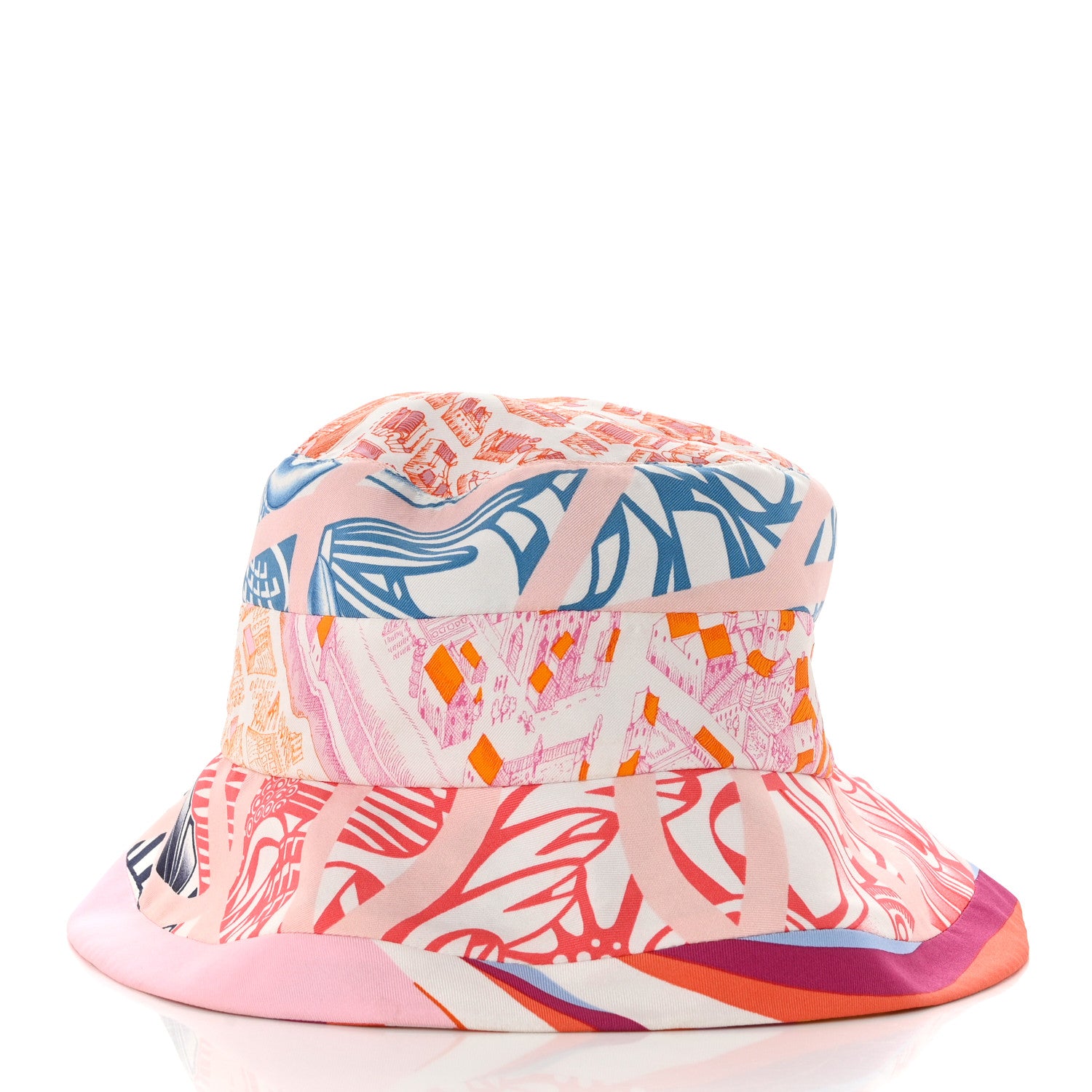 Hermes Silk Carla Patchwork Bucket Hat 57 4 of 8