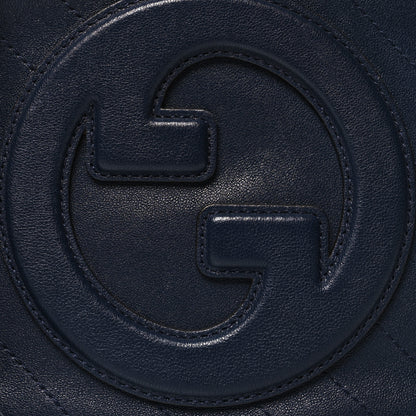 Gucci Sakai Be Green Calfskin Diagonal Stitched Small Blondie Shoulder Bag Blue Agata 8 of 13