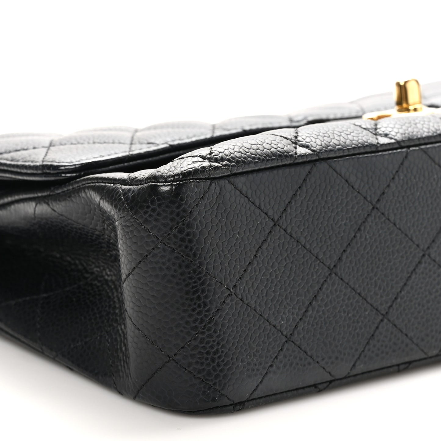 Caviar Quilted Medium Double Flap Black