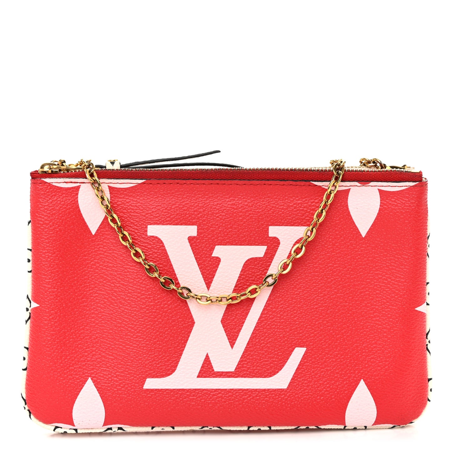 Monogram Giant Double Zip Pochette Rouge