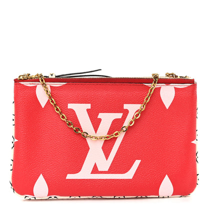 Louis Vuitton Monogram Giant Double Zip Pochette Rouge 1 of 11
