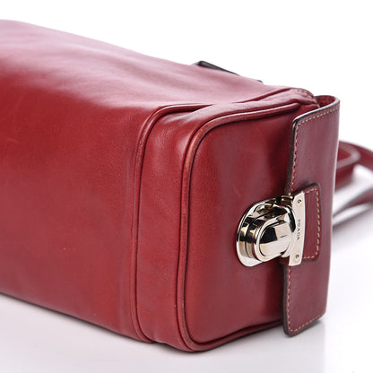 Prada Vitello Heavy Side Pocket Shoulder Bag Cherry 8 of 13