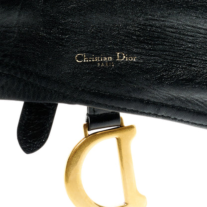 Christian Dior Crinkled Lambskin 135mm Saddle Belt Black 6 of 7