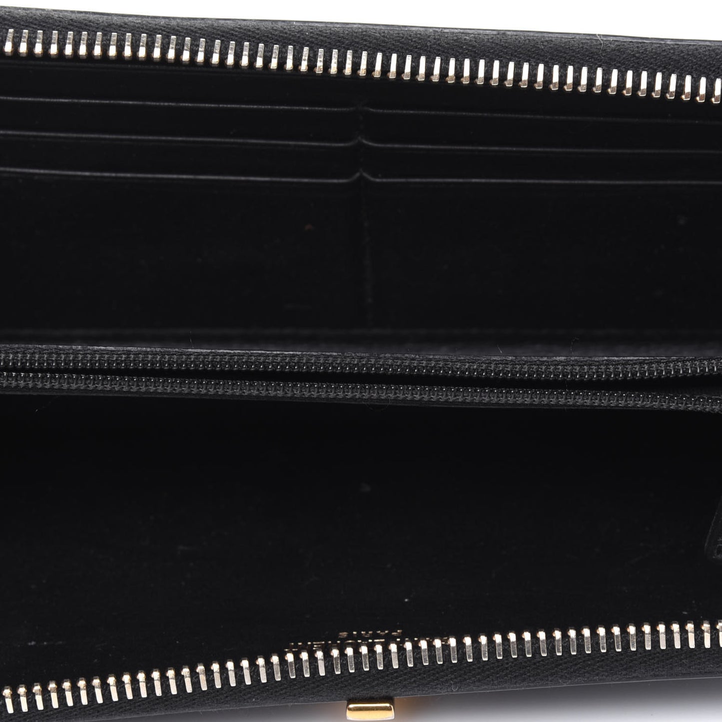Calfskin Classic Y Ligne Zip Wallet Black