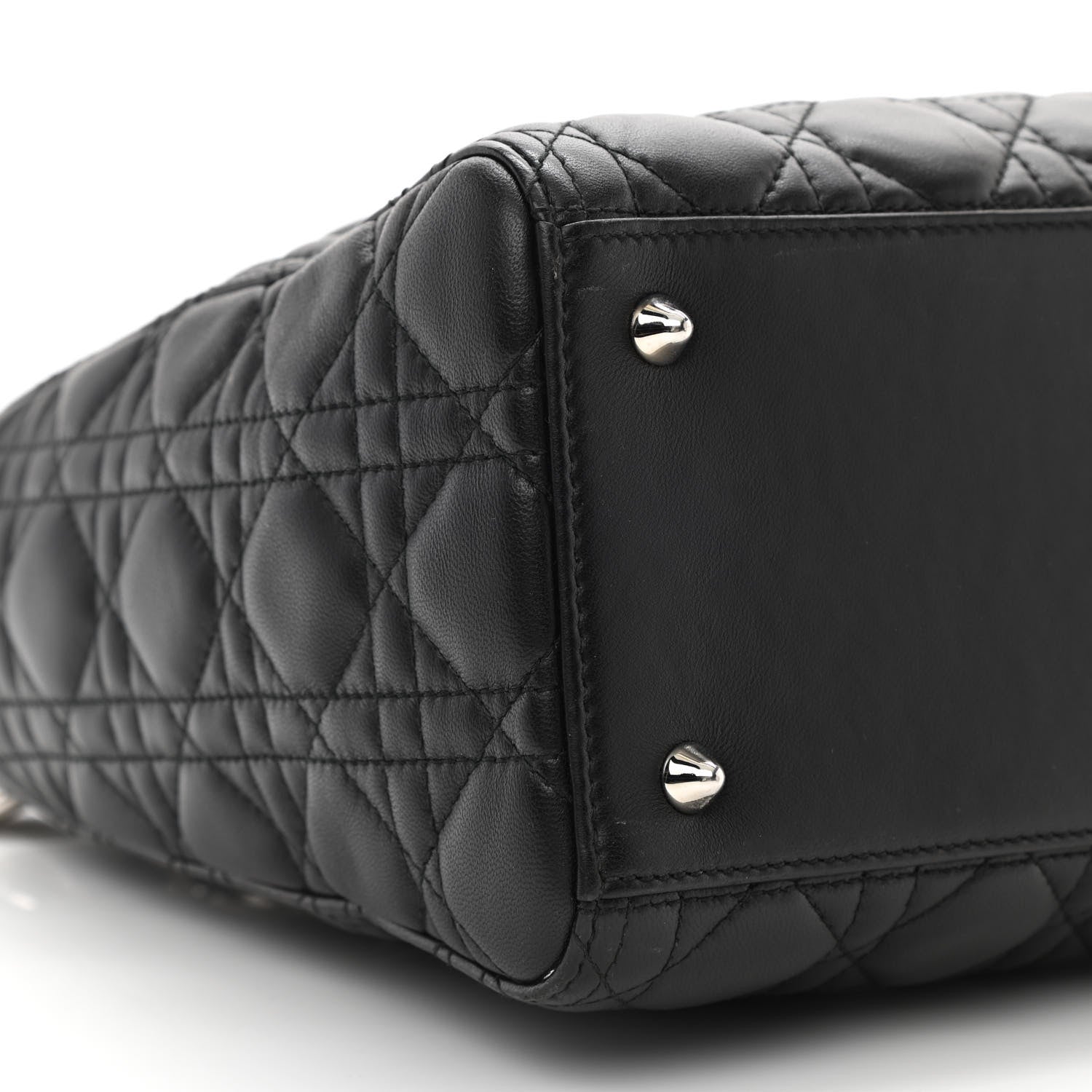 Christian Dior Lambskin Cannage Medium Lady Dior Black 10 of 12