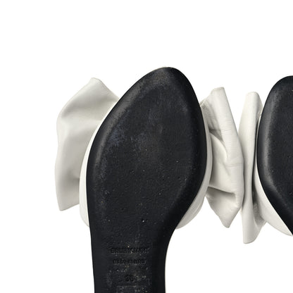 Balenciaga Smooth Nappa Square Knife Bow Mules 36 White 9 of 11