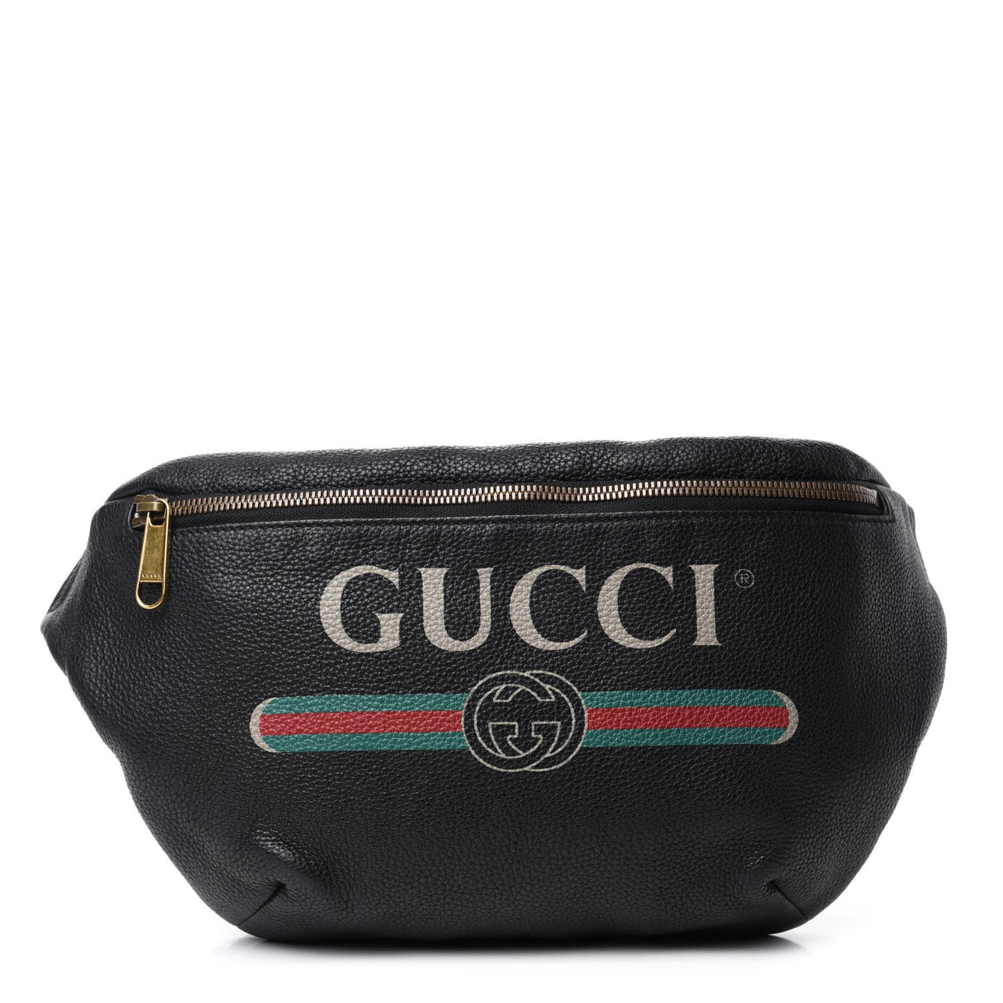 Grained Calfskin Logo Belt Bag Black