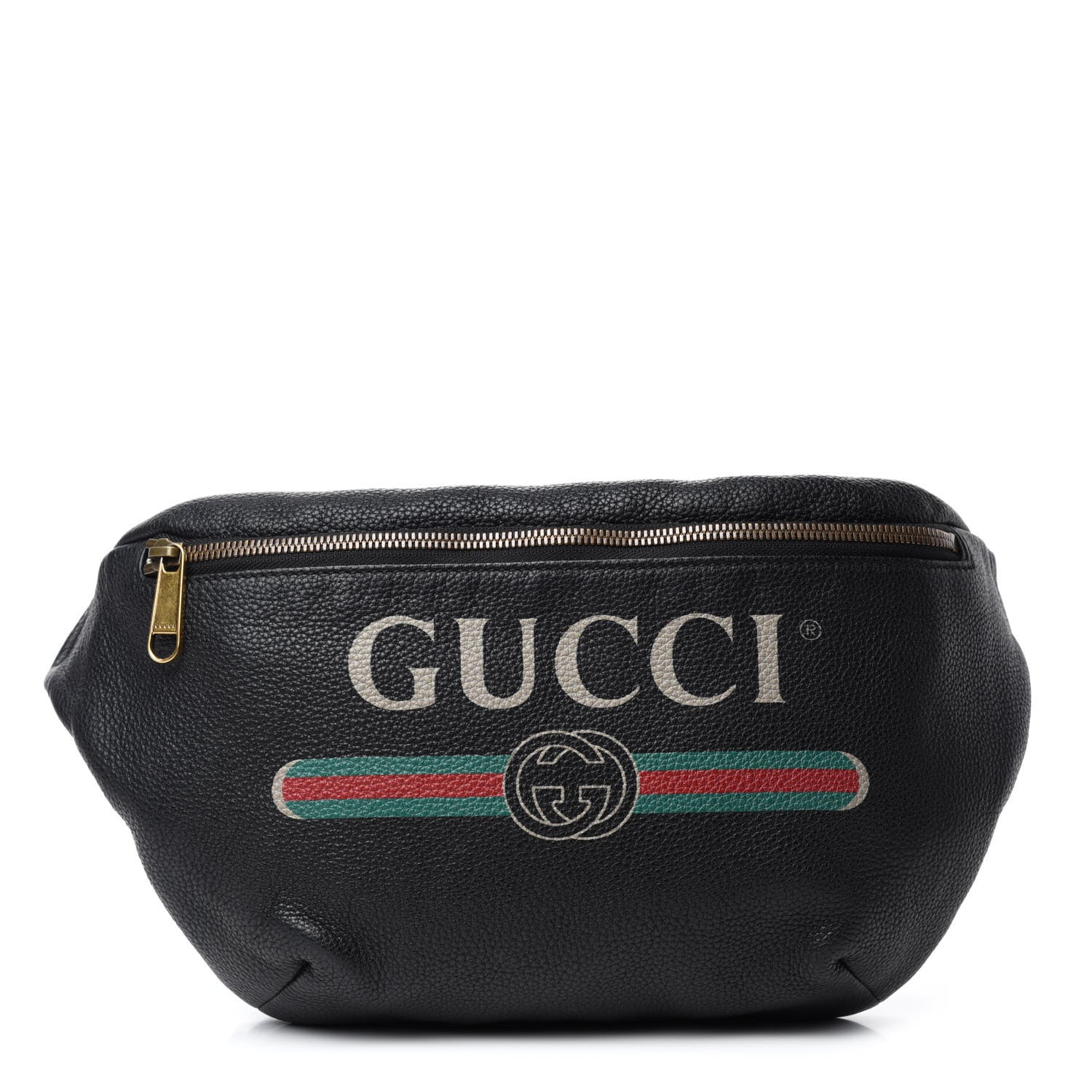 Gucci Grained Calfskin Logo Belt Bag Black 1 of 10