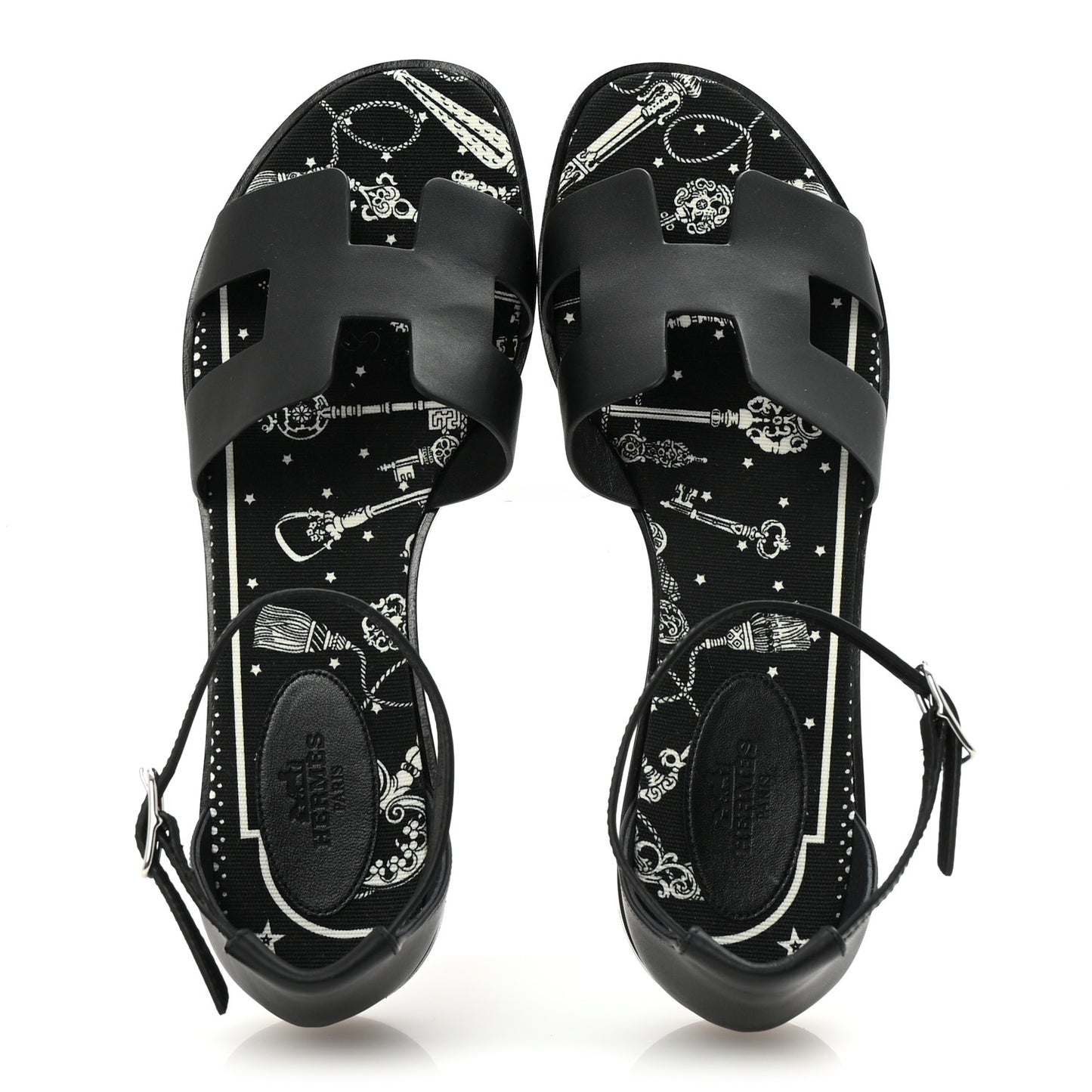 Calfskin Santorini Sandals 38 Black