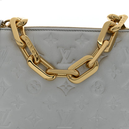 Louis Vuitton Lambskin Embossed Monogram Coussin BB Silver 7 of 12