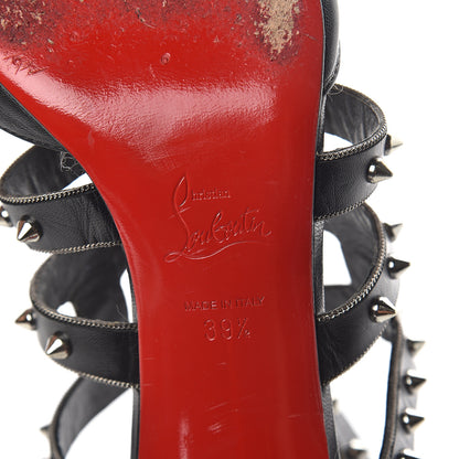 Christian Louboutin Kid Tchicaboum 85 Pumps 39.5 Black Silver 6 of 8