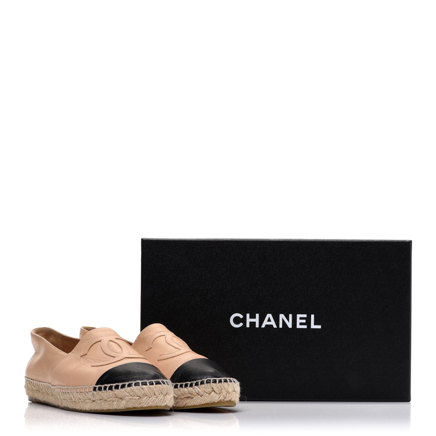 Lambskin CC Espadrilles 39 Beige Black