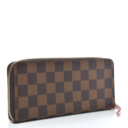 Louis Vuitton Damier Ebene Clemence Wallet Rose Ballerine 3 of 9